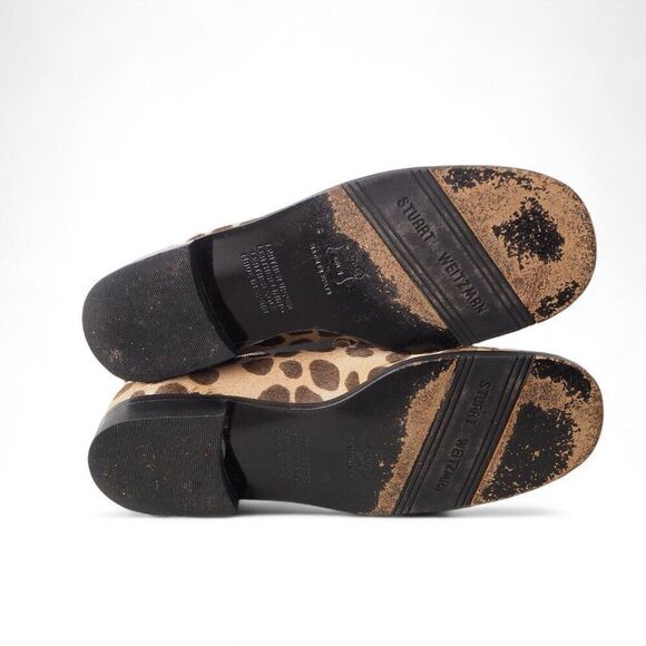 Stuart Weitzman Mocaroon Cognac Ocelot Slip-on Loafers Women's 5.5M - Picture 8 of 12